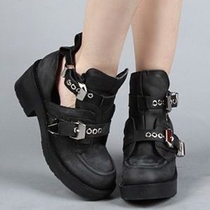 Jeffrey Campbell Coltrane Leather Cut-Out Boots